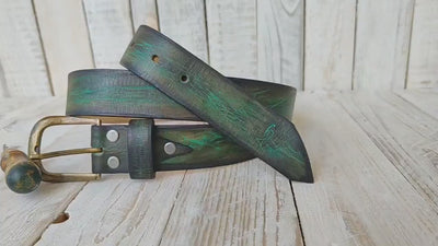 Men's Leather Belt, Green Belt, Mens Leather Accessories, Custom Leather Belt, Genuine Leather, Leather Belt, Men's Belt, Belt for Him,