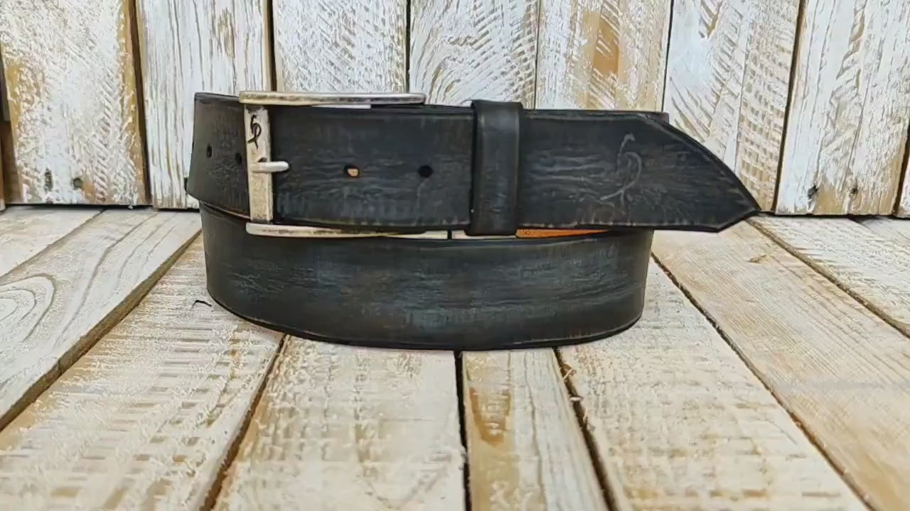 Artisan Handmade Brown Leather Belt with Vintage Finish - Versatile Color-Matching Accessory