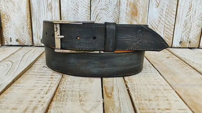Artisan Handmade Brown Leather Belt with Vintage Finish - Versatile Color-Matching Accessory