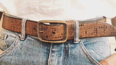 Men's Brown Leather Belts with  Buckle  with electronic stamp and Western Style unique design for perfect personalized gift for him and her