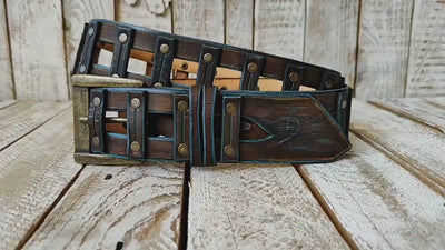 Handmade Brown Leather Belt with Crocodile Tail Shape & Texture | Unique 3.2cm Crocodile-Inspired Artisan Belt
