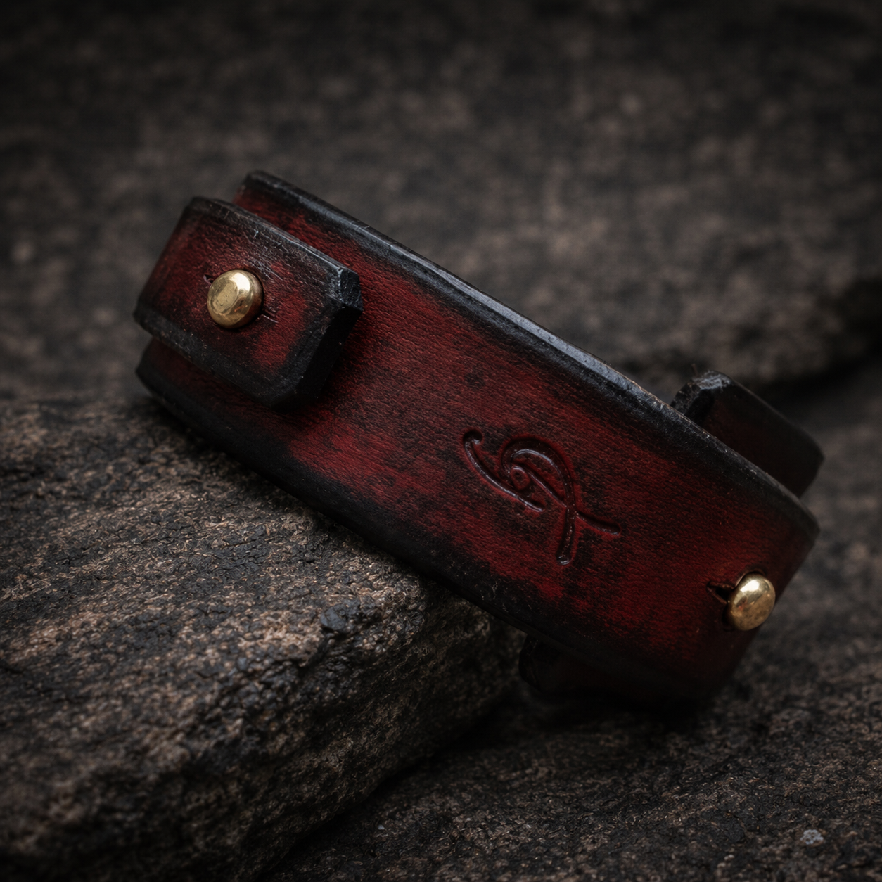 Personalized Men's Steampunk Leather Cuff Bracelet