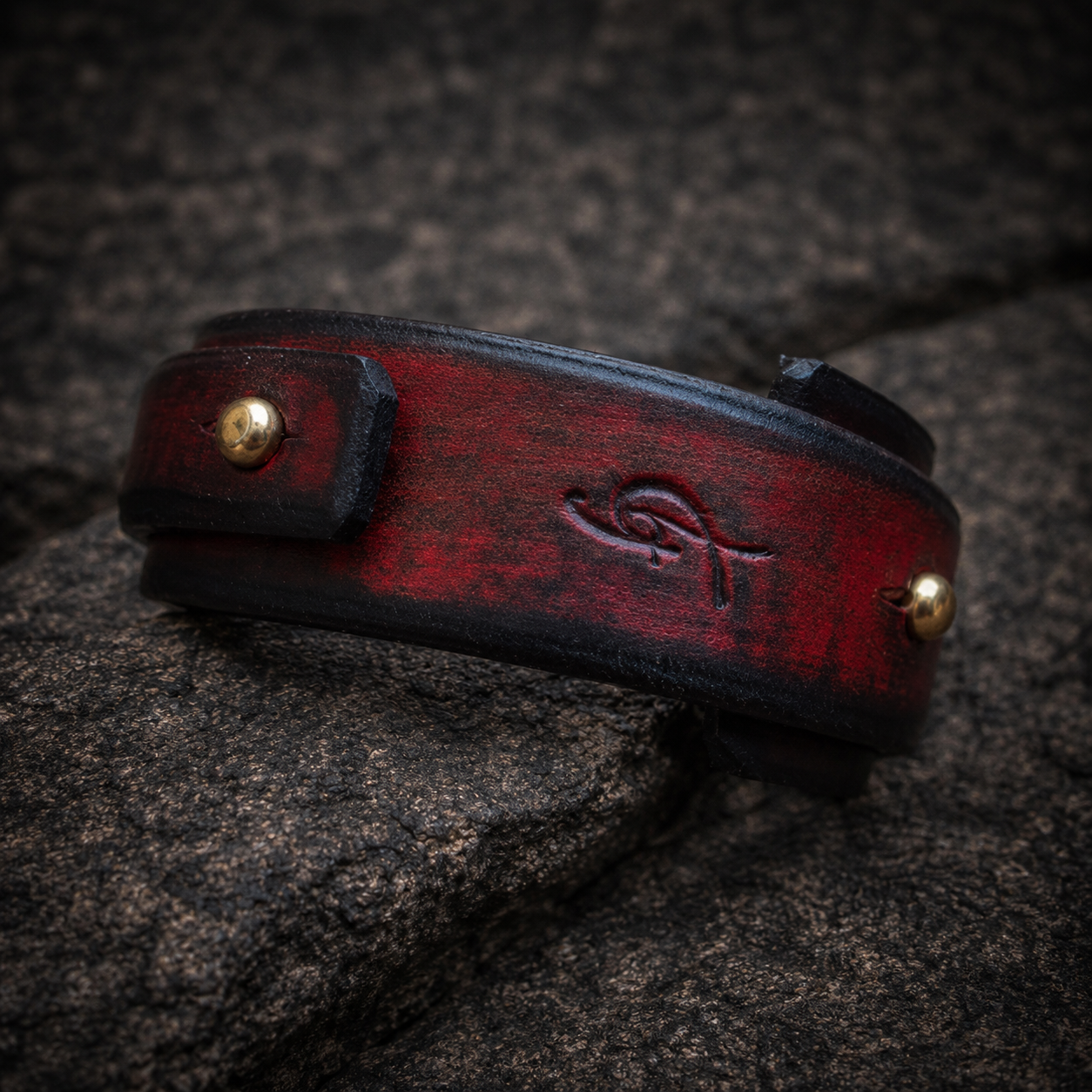 Personalized Men's Steampunk Leather Cuff Bracelet