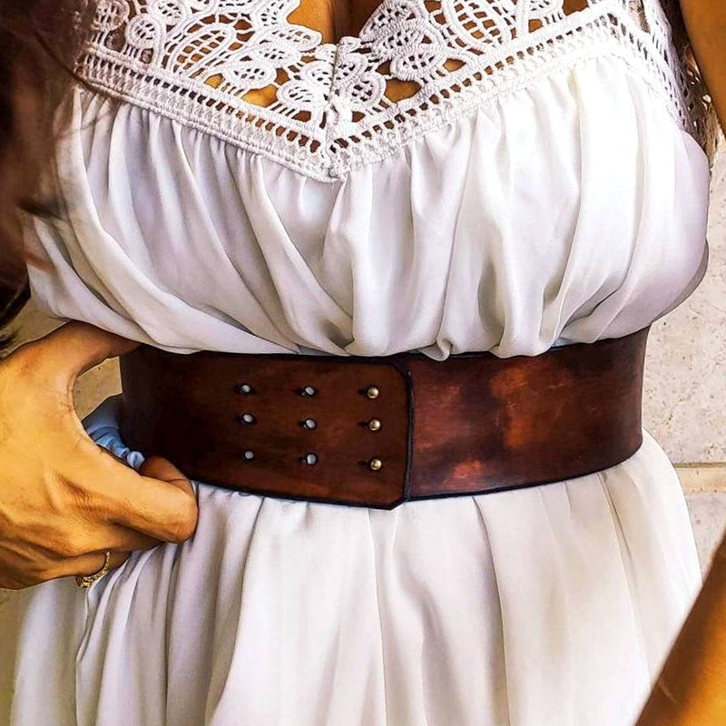 wide-brown-waist-leather-belt-  display picture 3
