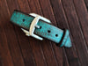Apple Watch Band - Turquoise Leather With Dark Edges