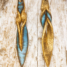 Turquoise Leather Earrings - Handcrafted Boho Statement Jewelry