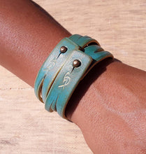Turquoise Leather Cuff, Womens Bracelet, Leather Cuff, Wrist Cuff, Womens Cuff, Womens Leather Cuff, Turquoise Cuff, Leather Wristband