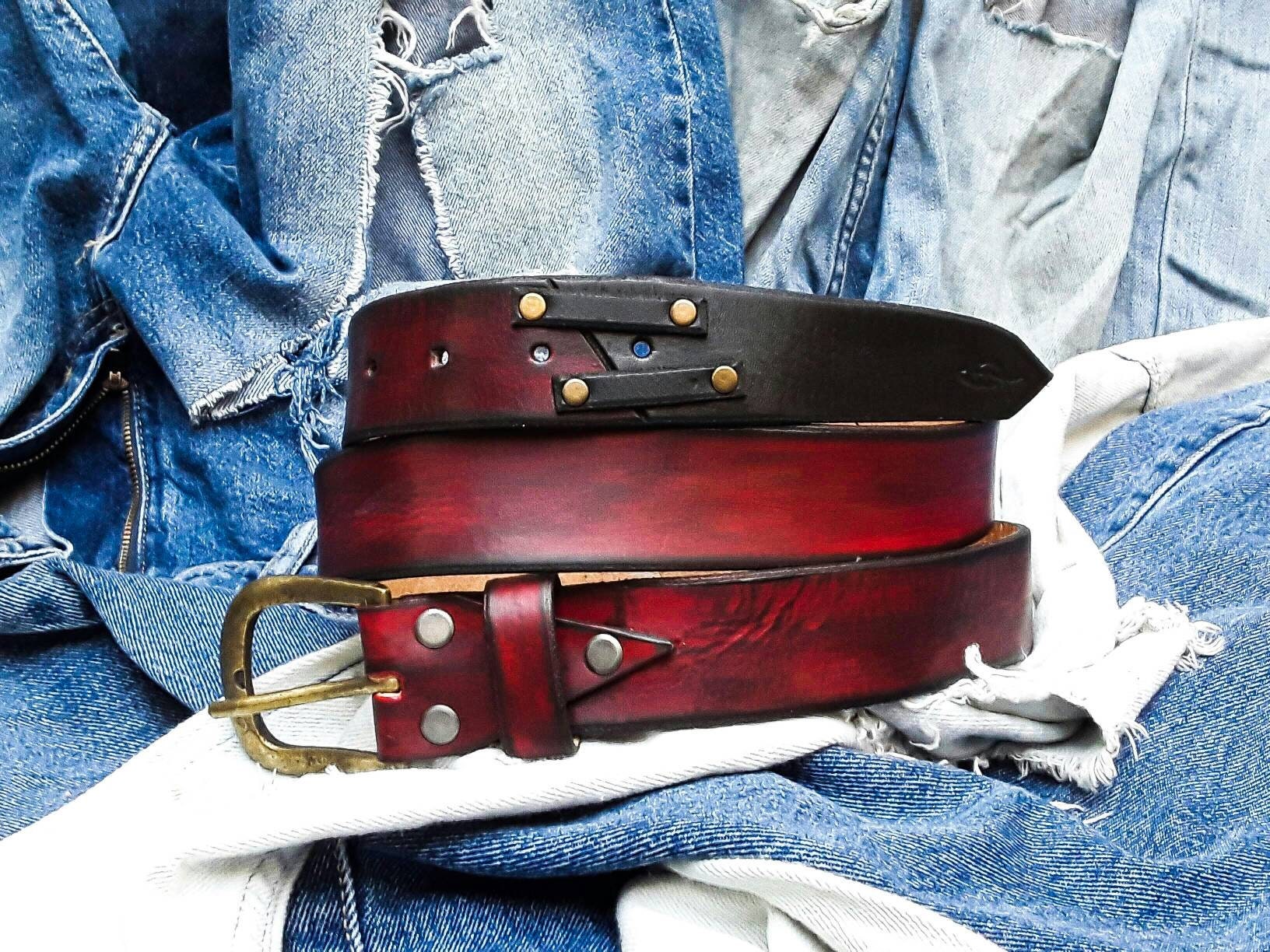 Two Pieces Belt (Narrow) - Red & Black