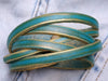 Leather bracelet -Turquoise & Gold
