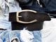 Wide Leather Belt - Black