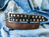 Dark Brown 3 cm Jeans Belt, Rivetted Brown Leather Belt, Brown Steam Punk Belt, Narrow Jeans Belt, Women's Belt, Original Ishaor Leather