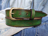 Green belt with brown vintage wash
