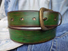 Green belt with brown vintage wash
