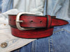 Red belt with black wash