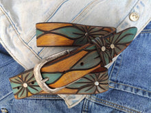 Women's Leather Belt Women's Belt Leather Women's Belt Carved Flower Pattern, Turquoise, Yellow belt, Belt Boho Belt White Belt Women's Gift