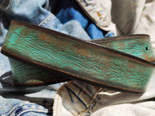 Turquoise belt with brown wash