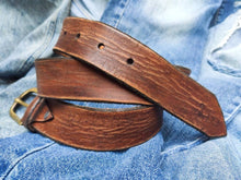 Vintage leather belt - Light Brown