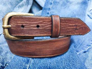 Vintage leather belt - Light Brown