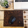 brown leather mouse pad