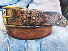 Biker Belt - Brown with Touch of Gold