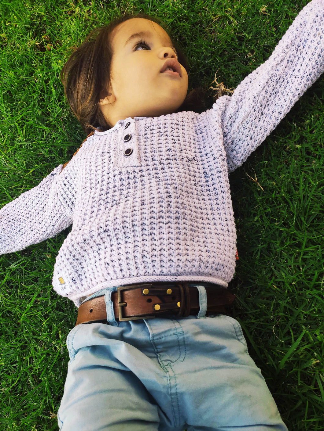 custom brown leather belt with unique design and shades of brown made for babies and kids, the best gift for father and son to wear together