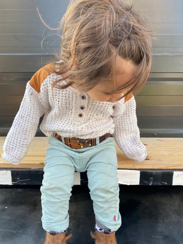 custom brown leather belt with unique design and shades of brown made for babies and kids, the best gift for father and son to wear together