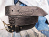 A black leather belt decorated with ishaor logo, unique handmade leather belt by ishaor ,perfect gift for men&#39;s that like specials products