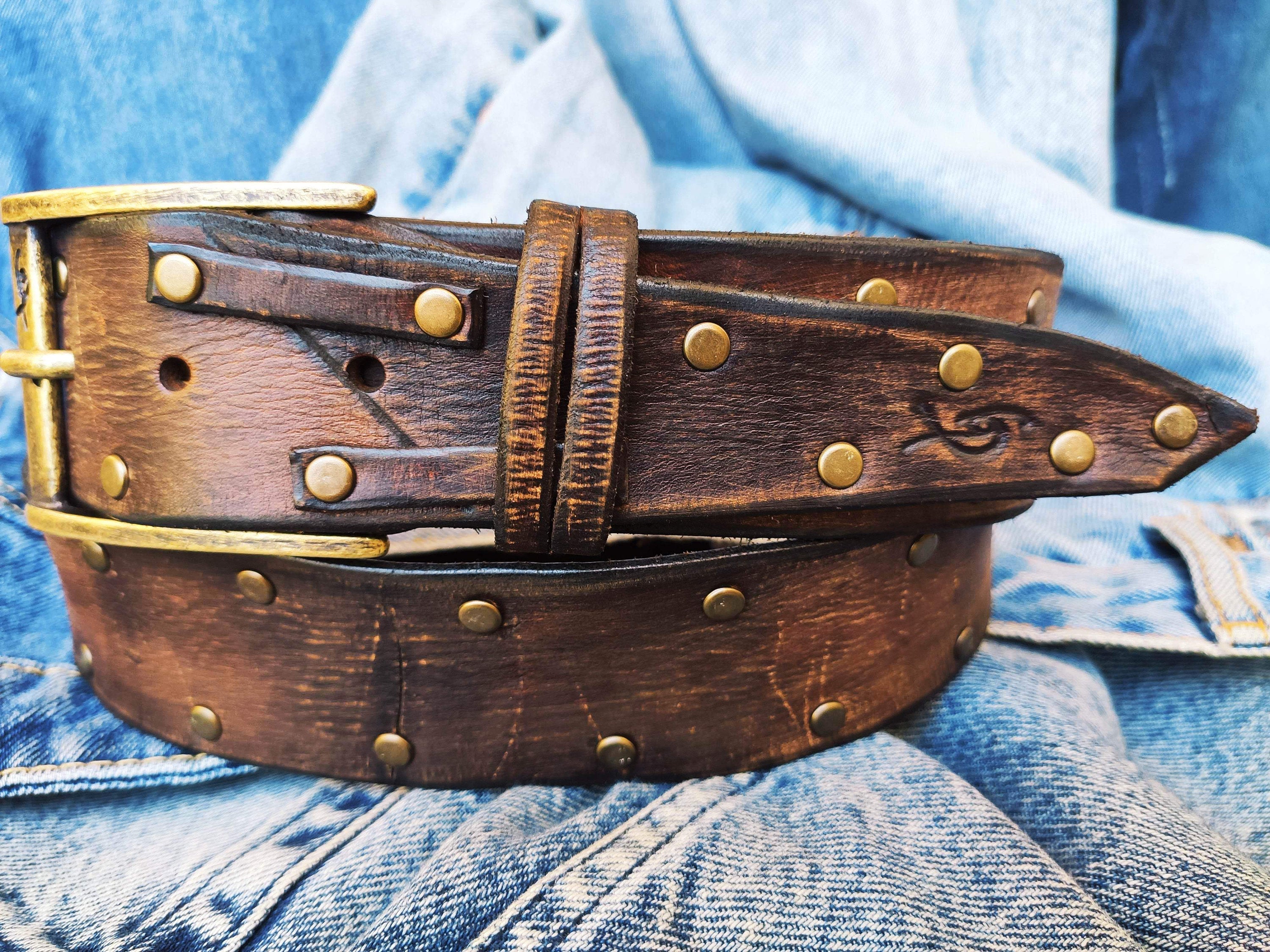 Two Pieces Rock & Roll Belt - Brown