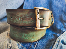 Two Pieces Belt - Wide Turquoise & Brown