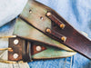 A turquoise leather belt with brown wash and contrast of brown tail the best seller design by ishaor with rodeo style perfect & unique gift