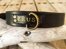 Ishaor Custom Black Leather Dog Collar with buckle and texture of crocodile on the end. Personalized  Leather Dog Collar with Embossed Name