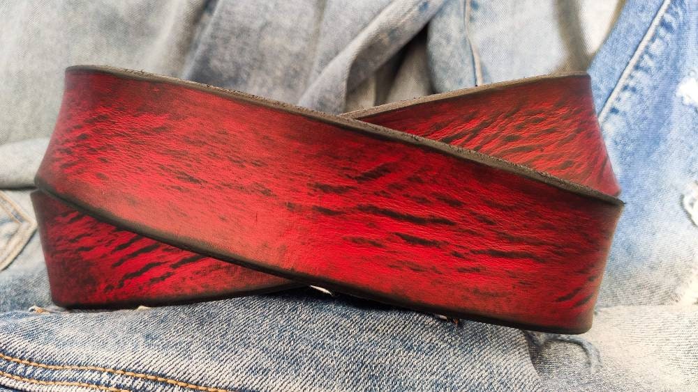 Men's Leather Belt, Red Belt, Mens Leather Accessories, Custom Leather, Genuine Leather, Leather Belt, Men's Belt, Belt for Him