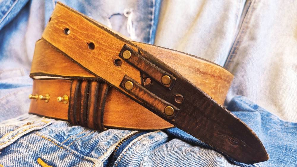 Brown  Dark Brown Narrow Belt Set - Stylish and Versatile Accessory
