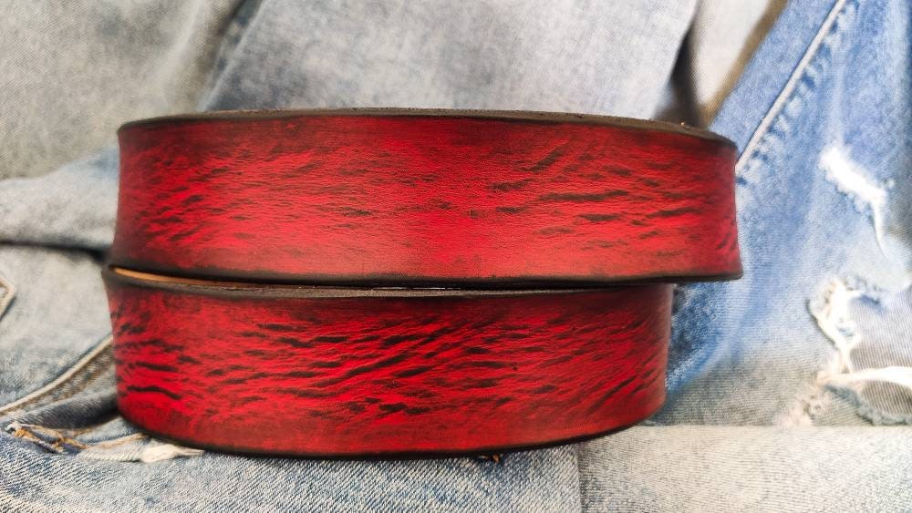Men's Leather Belt, Red Belt, Mens Leather Accessories, Custom Leather, Genuine Leather, Leather Belt, Men's Belt, Belt for Him