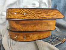 Buckleless Belt (Narrow) - Yellow Wash with Brown