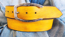 Wide Leather Belt - Yellow
