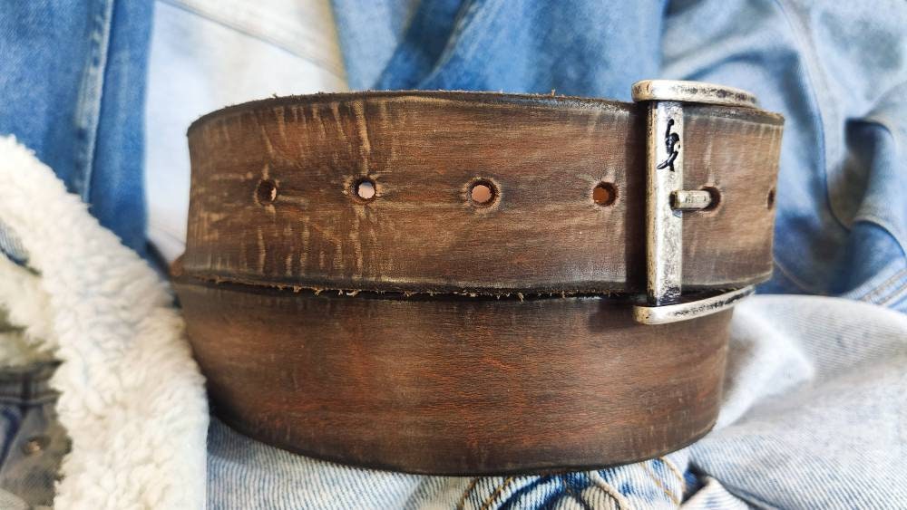 Simple leather Belt - Brown
