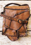 Brown Leather Bag, Man Bag, Unisex Bag, vintage Leather Bag, Leather Crossbody Purse, Brown Handbag, viking bag belt, Leather Gift for Him