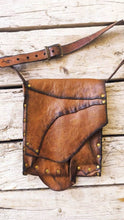 Brown Leather Bag, Man Bag, Unisex Bag, vintage Leather Bag, Leather Crossbody Purse, Brown Handbag, viking bag belt, Leather Gift for Him