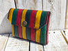 Handcrafted African-Inspired Bob Marley Reggae Colors Leather Coin Wallet.