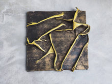 Brown Leather Wall Art with a Touch of Gold - Handmade with Unique Technique and One-of-a-Kind
