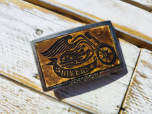 Handmade Brown Leather Motorcycle Buckle for Bikers - Unique and Durable Design