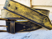 Vintage Black and Gold Leather Belt A Touch of Western Chic