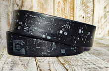 Upgrade Your Style: Black Leather Belt with silver E-Stamp and silver removable buckle by  Ishaor