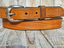 Classic Casual light brown Narrow Leather Belt with Silver Buckle for Everyday Wear - Perfect with Jeans