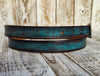 Distressed Turquoise Narrow Leather Belt for men and women with a silver buckle.A Statement Piece for Your Jeans Stunning rough finish.