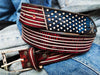American Flag - leather belt