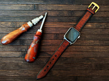 Apple Watch Band - Brown Leather With Dark Edges